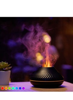 اشتري Essential Oil Colorful Air Aroma Diffuser Humidifier 130ml,7 Flame Color Noiseless For Home, Office, Yoga With Auto-Off Protection في السعودية