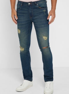 Buy Slim Fit Ripped Jeans in UAE