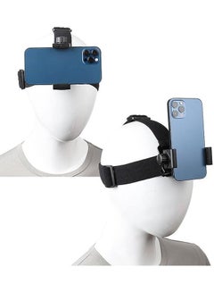 Buy Head-Mounted Mobile Phone Mount, First-Person View Live Shooting Bracket, Head Mount Strap Compatible with iPhone Smartphones(4"-7") and Action Camera Gopro in Saudi Arabia