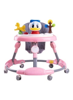 Buy Foldable Soft Cushioned High Quality Anti-rollover Sit-to-Stand Baby walker Pink in Saudi Arabia