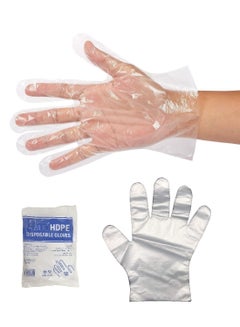 Buy Food safe 100-Piece Disposable Plastic Gloves Clear in Saudi Arabia