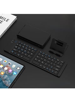 اشتري Yixin 919 mini two folding three model Bluetooth 2.4g keyboard mouse suit type-c charging applicable tablet Black single keyboard في السعودية