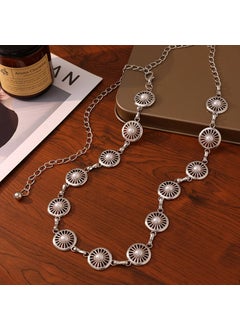 Buy Trendy Metal Hollow-Out Pearl Waist Chain for WomenSilver Silver in UAE