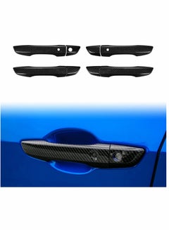 اشتري Car Door Handle, Carbon Fiber Pattern, Left-hand Drive Handle, for 10th Gen Civic Carbon Fiber Style Door Handle Cover, for Honda Civic, Abs Black في الامارات