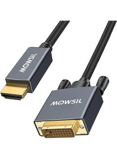 اشتري Mowsil HDMI to DVI Cable 2Mtr, HDMI Male to DVI(24+1) Male Cable, Gold Plated HDTV to DVI Cable, Supported Resolution 1080P@60Hz في الامارات