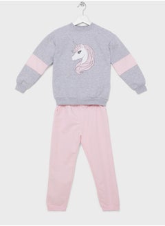 Buy Kids Unicorn Printed Tracksuit Set in UAE