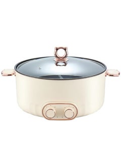 Buy 6L Electric Double Hot Pot with Independent Temperature Control, Non-Stick Electric Cooker Shabu Shabu, Electric Skillet,Frying Pan,Electric Saucepan 2000W in UAE