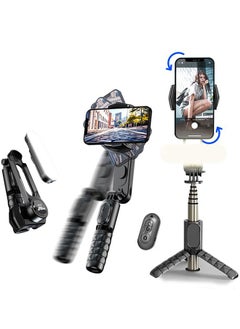 Buy TNW Smartphone Gimbal Stabilizer, Light Weight Auto Balance Phone Stabilizer, Anti Shake Bluetooth Extendable Selfie Stick and Tripod Fill Light for YouTubers, tictokers, and vloggers in UAE