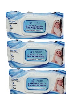 اشتري 3 pieces of  pure water wipes 3X 80 wipes في السعودية