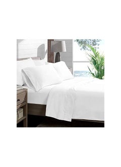 Buy Mercury Collection 144 Thread Count  WHITE BEDSHEET 3 PCS SET in UAE