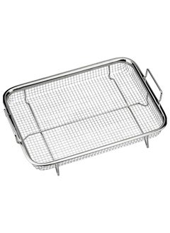 Buy Stainless Steel Mesh Frying and Grill Basket Tray with Handles 32 cm in Egypt