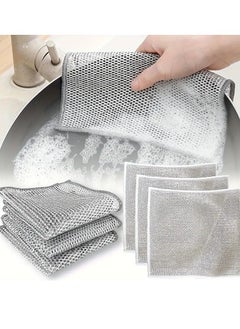 Buy 6pcs Non-Scratch Wire Dishcloth, Multipurpose Wire Dishwashing Rags for Wet and Dry, Easy Rinsing, Reusable, Wire Cleaning Cloth Wire Dish Towels for Kitchen, Sinks, Pots, Pans in Saudi Arabia