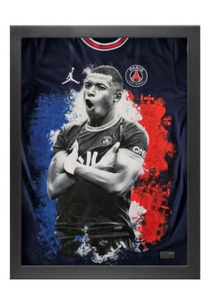 Buy Mbappe PSG Framed Poster 30x40cm in UAE