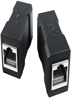 Buy KabelDirekt – 2× LAN couplers – network cable connector & Ethernet coupler (two RJ45 jacks, easy way to connect and extend patch cables, CAT 6A for up to 10Gbit/s, black) in Egypt