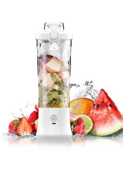 اشتري Portable Blender USB Rechargeable Personal Mixer Fruit 600ML Mini Blender for Smoothie, Fruit Juice, Protein Shake, Milk Shakes في السعودية