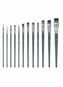 اشتري Artist Paint Brush Set of 12 for Watercolor Acrylic Gouache Oil And Tempera Painting Multi Functional Special Shaped Brush Suit Short Pole Flat Peak Nylon Brush Acrylic Art Painting Brush Set في الامارات