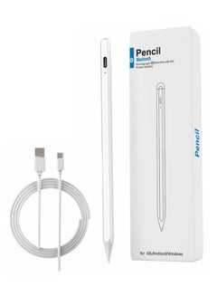 اشتري قلم قلم رقمي نشط قلم رصاص برو الجيل الثاني من iPad Pen مع شحن سريع ورفض راحة اليد لجهاز Apple iPad 2018 والإصدارات الأحدث أبيض في الامارات