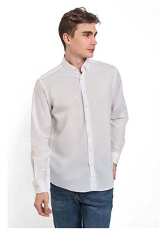 Buy Fancy Regular Fit Poplin Cotton Shirt With Long Sleeves in Egypt