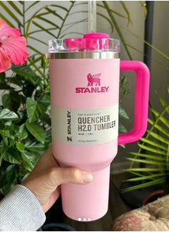 Buy Stanley Quencher H2.0 Rose Pink FlowState Stainless Steel Vacuum Insulated Tumbler with Lid and Straw for Water, Iced Tea or Coffee, Smoothie and More, Violet, 40 oz in Saudi Arabia