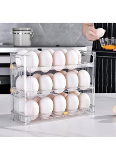 Buy Egg Storage Organizer Anti-Slipping Household Egg Containers Boxes Special-purpose Kitchen Gadgets for Refrigerator Side Door, Transparent in UAE