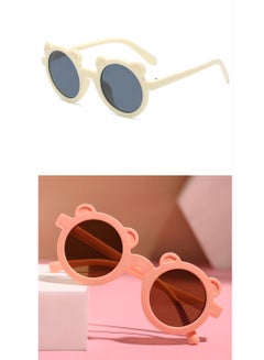 Buy Two Sets Of Sunglasses For Summer Round Frame Bear Children in Saudi Arabia