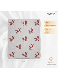 اشتري Nurtur Soft Baby Blankets for Boys & Girls  Blankets Unisex for Baby 100% Combed Cotton  Soft Lightweight Fleece for Bed Crib Stroller & Car Seat Official Nurtur Product في الامارات