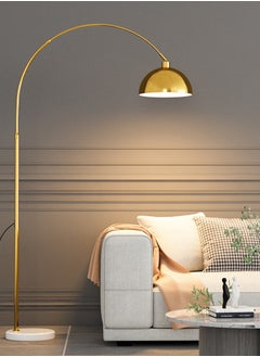 Buy Modern Tricolor Dimmable Dome Floor Lamp Minimalist LED Adjustable Arc Standing Lamp With Marble Base For Living Room Bedroom Sofa Side Floor Lighting 12W in Saudi Arabia