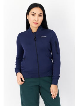 اشتري Women Sportswear Fit Long Sleeves Running Sweatshirt, Navy Blue Combo في الامارات