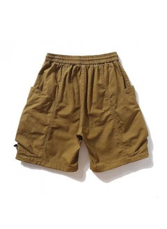 Buy Shawn Yue Style Large Pocket Techwear Casual Shorts Yellow in Saudi Arabia