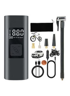 Buy Tire Inflator Portable Air Compressor, Wireless with LED Light, Can Detection, 6000mAh Battery 150PSI Fast Inflation, Suitable for Balls, Motorcycles, Bicycles, Cars in UAE