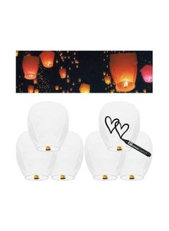 Buy 6 Packs Chinese Sky Lanterns to Release in Sky, White in Egypt