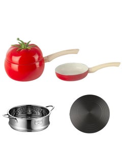 Buy Creative Tomato Milk Pot Aluminum Non-stick Korean General Use For cookware sets Gas And Induction Cooker Cute Milk pan Saucepan in Saudi Arabia