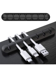 Buy 7 Slots Cable Holder Clips Cord Management Desktop Cable Organizer Adhesive Hooks, Wire Cord Holder for Power Charging Cord, Mouse Cable, USB Cord, PC, Office and Home in UAE