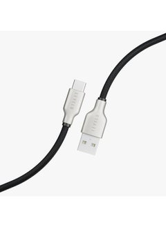 اشتري كابل بوليستر مضفر USB-A إلى Type-C بطول 1.1 متر - أسود في الامارات