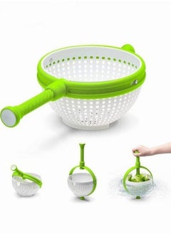 Buy 360 Degree Rotating Salad Dryer,Easy To Use Spinning Dryer With Foldable Handle,Wash Fruit Dryer Vegetable Quick Dry in UAE