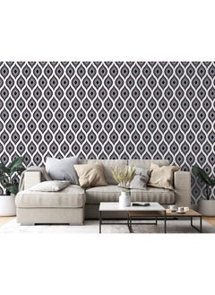 اشتري Classic Wave Pattern Fabric Wallpaper Covers An Area ​​Up To 4.2Mx3M With Adhesive And Smoothing Tool في مصر