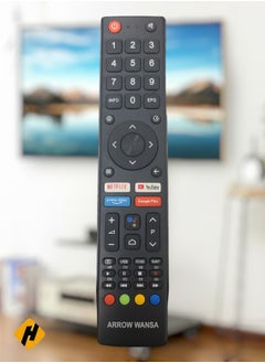 اشتري Arrow Smart TV Remote Wansa Remote Control | Replacement Remote Control For Arrow Smart TV LCD LED With Netflix YouTube Google Play & Prime Video Key Buttons في السعودية