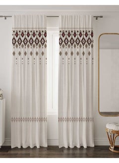 Buy Ready-Made Printed Curtain (Two Pieces Back Tape)  275x270x275 in Egypt