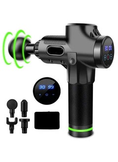 Buy Deep 30 Speed Massage Gun Handheld Cordless Muscle Tissue Massager Gun for Muscle Deep Relaxation 30 Speeds Percussion Massage Device with LCD Screen & 6 Massage Gun Heads… (Black) in Saudi Arabia