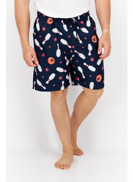 Buy Men Allover Print Swimwear Short, Navy Combo in UAE