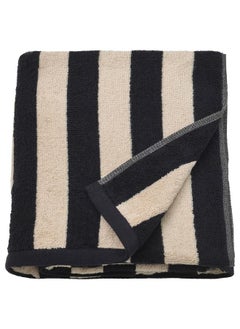 Buy Bath Sheet, Black/Light Beige Striped, 100X150 Cm in Saudi Arabia