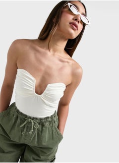 Buy Bardot Ruched Crop Top in Saudi Arabia