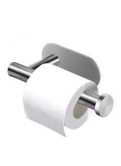 Buy Toilet Paper Roll Holder Self Adhesive Paper Holder Stainless Steel Wall Mount Towel Holder Hanger with Sticky Back for Bathroom Kitchen 16cm Silver in Saudi Arabia