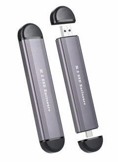 اشتري M.2 SSD Enclosure Adapter, NVME/SATA Dual Protocol Adapter Case with USB C 3.1/3.2 Gen 2 and A Silver في الامارات