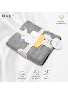 Buy Soft Baby Blankets For Boys And Girls 100% Combed Cotton Lightweight Fleece in UAE