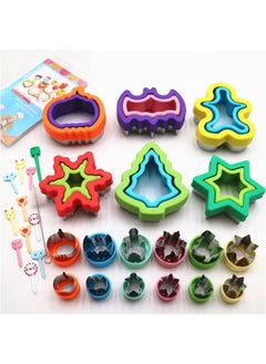 اشتري 30Pcs Cookie Bread Fruit Stamp Cutter Set, Stainless Steel Cutters Molds for Making Pumpkin Bat Star Tree, Holiday DIY Stainless Steel Biscuit Molds في الامارات