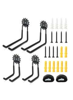 اشتري Garage Hooks Heavy Duty 4 Pack Bike Storage Hooks, Utility Hooks with Anti-Slip Coating, Storage Hooks for Organizing Power Tools, Garden Lawn Tools, Ladders, Bike في الامارات