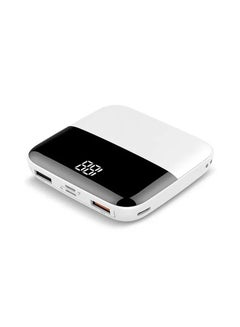 Buy Sandokey trending ABS mini power bank 10000mah Dual USB portable charger ultra slim powerbanks for mobile with 2 USB port (White) in UAE