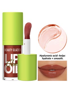 Buy Lip Oil Glow, Glossy Moisturizing Lightweight Deep Nourishing Lip Gloss, Plumping Repairing Shiny Lipstick Liquid, Non-Sticky Lip Makeup, High Gloss Lip Tint Hazelnut Brown 108# in Saudi Arabia