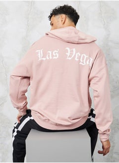 Buy City Print Oversized Hoodie with Front Pocket in Saudi Arabia